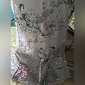 Floral Bird Print Scarf